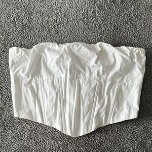 White Strapless Milkmaid Corset Top